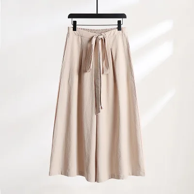 Spring Chinese Style Men's Linen Casual Pants Wide Leg Lantern Silhouette Fashion Trousers