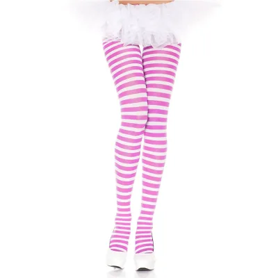 Best Sell Cosplay Carnival Christmas Tights Striped Women's Pantyhose