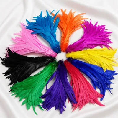Rooster Feathers Dyed Natural Pattern for Carnival Millinery Wedding Party Decorations