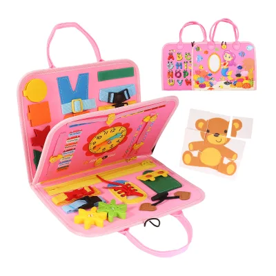 Children Learning Educational DIY Felt Fabric Board Toy Facial Emotional Expression Felt Story Craft Set Activity Felt-Board Toy