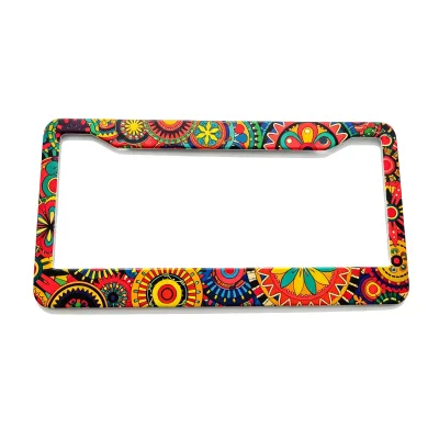 Durable Custom Full Colorful logo Printing License Plate Frame Plastic Car Accessories Cover with 2 Holes USA Size