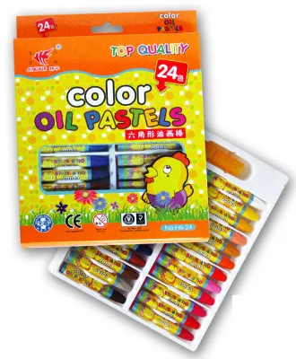 2023 Non-toxic Oil Pastels Children & Kids Drawing 24 Colors Hexagonal Oil Pastels Sticks