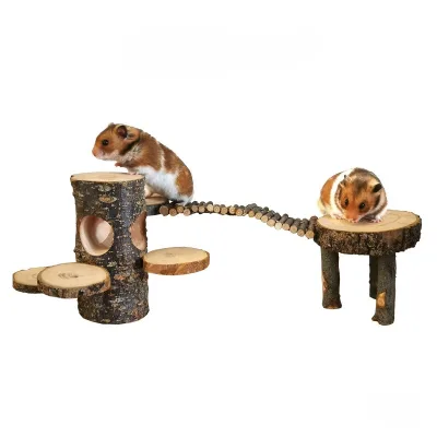 Hamster apple Wood Toy for Golden Hamster Teeth Grinding, Play Ladder Inside the Hamster Cage, Wooden Hiding Tree Hole