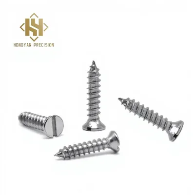 Customized Size 304 Stainless Steel One-point Countersunk Self-tapping Screws Flat Head Bolts and Fine-threaded Fasteners