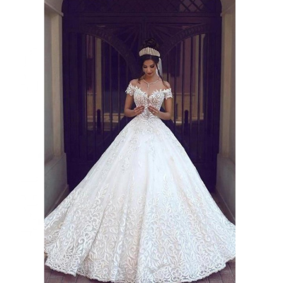 Custom Luxury Lace White Bridal Wedding Dresses Gowns