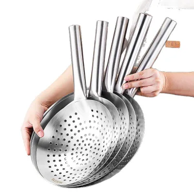 Heavy Duty Stainless Steel Oil Strainer Deep Frying Basket Food Strainer Colander Noodle Scoop for Cooking