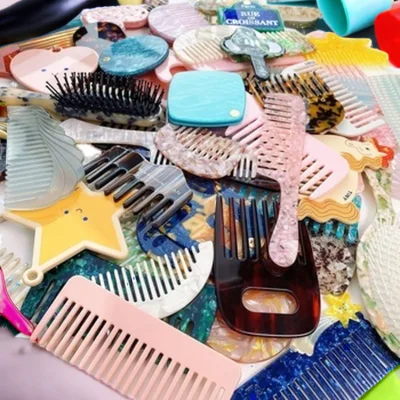 Cellulose Acetate Comb Custom Wide Tooth Comb