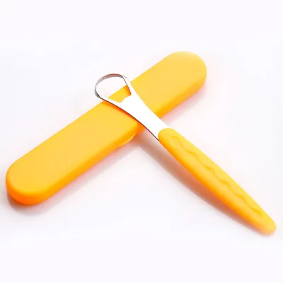 Custom Logo Rose Gold Copper Stainless Steel Metal With Case Adult Kids Child Tongue Scraper Cleaner Copper Dental Oral Set