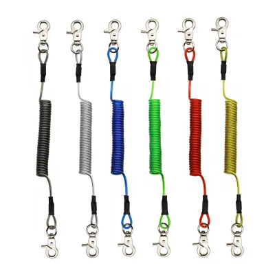 304 Stainless Steel Retractable Coiled Lanyard for Fishing Tools Rods Paddles-for Lake River Stream Fishing
