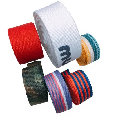 Custom Woven Polyester Stripe Webbing Belt Bag Strap Tape for Bags Garment and Shoes