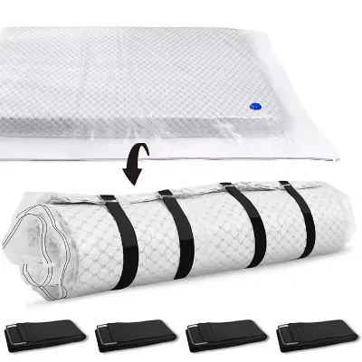 Custom Clothes Storage Space Pack Saver Sealer Compression Vacuum Storage Bags With Travel Hand Pump for Mattress Vacuum Bag