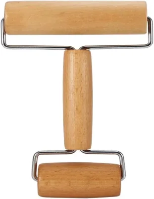 Wooden Rolling Pin & Dough Roller Non-Stick Eco-Friendly Baking Tools for Bread Pizza Biscuits Microwave Safe