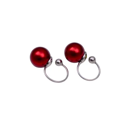 Trendy Simulated Pearls Ear Clip Simple Imitation Colorful Pearl Earring Cuff for Girls