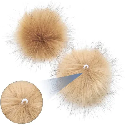 2024 Trendy Color Design 10cm Long Fur Pompoms Fake Fox Rabbit Fur Balls With Elastic Loop