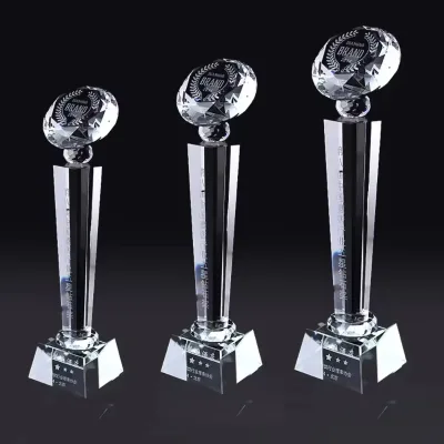 Diamond Crystal Trophies Custom Engraving Shinning Diamond Tops Crystal Trophy Souvenir Crystal Diamond Trophy