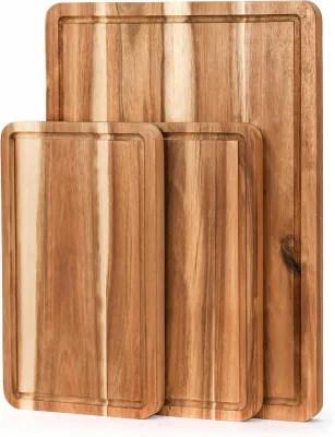 Decorative Polished Solid Wood Large Cutting Board Set