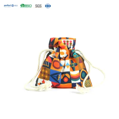 Custom Printed Children's Eco-Friendly Reusable Cotton Drawstring Bag Non-Toxic Full-Color Printing for Kid's Activities Gifts