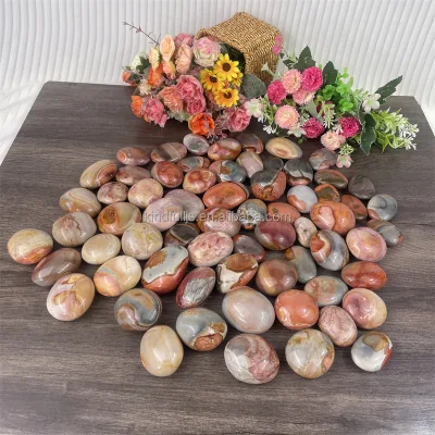 Polychrome Stone Palm Stone Natural Healing Ocean Stone Palmstone for Meditation