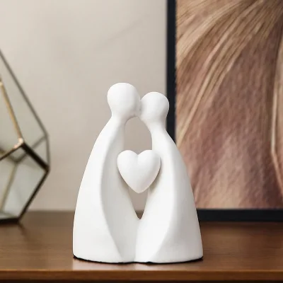 Ceramic Art Deco Couple Easter Table Living Room Bookcase Wine Cabinet Ornaments Display Pieces Handicrafts