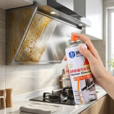 Powerful Heavy-Duty Kitchen Degreaser & Range Hood Cleaner Spray for Instant Removal of Grease and Stains