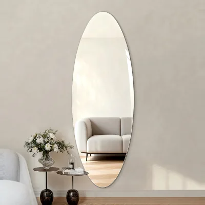 Oval Design Full Length Frameless Wall Mirror