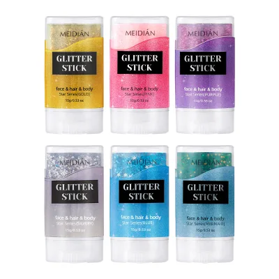 MEIDIAN OEM ODM OBM Factory Direct Wholesale Custom Logo Long Lasting Waterproof Shimmer Body Oil Gel Hair Glitter Styling Party