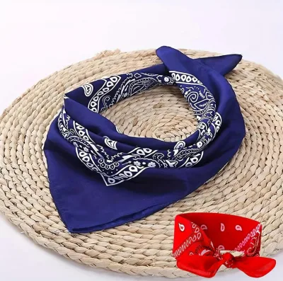 Polyester Multifunctional Custom Bandana Colourful Square Neck Gaiter Fabric Printed Headwear Paisly Classic Bandana Style