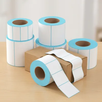 60x90mm 40mm Core Heat Sensitive Durable Waterproof Self-Adhesive Paper Thermal Labels Stickers for Shipping Logistics Food