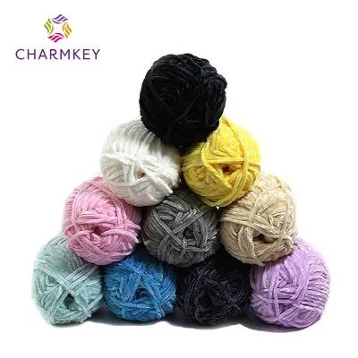 Super Soft Manufacturer Colorful Chunky Chenille Yarn Crochet Baby Velvet Yarn