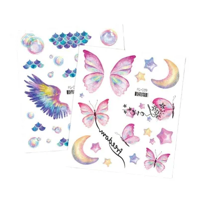 Sparkle Powder Gradient Butterfly Wings Tattoo Facial Accessories Children DIY Stickers Eye Makeup Fish Scales Performance