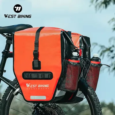 WEST BIKING Wholesale 50L Large Capacity Waterproof Travel Dry Bag Durable Bag Men Leather Travel Bags Bicycle Pannier