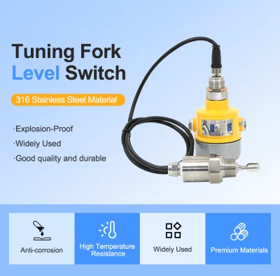 Split Type Tuning Fork Level Switch With 1.5m Shielded Cable 1"PT Thread Explosion Proof Level Sensor for High Temperature Tank