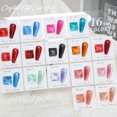 Private Label Cat Eye Gel Crystal Magnetic Polish Semi-Transparent Soak UV Nail Gel Polish LED Lamp Source DIY Bottle