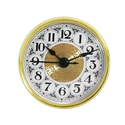 70mm Diameter Arabic Numeral Retro Plastic Dial Quartz Clock Insert with Art Deco Design AA Battery Powered