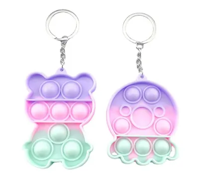 Fidget Sensory Toys Fidget It Toy Pop Keychain Cheap Mini Silicone Popping Push Popping Keychain
