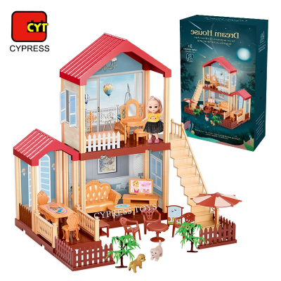 New Arrival Pretend Plastic Doll House Toys Miniature Doll House Furniture Toys for Kids 2021