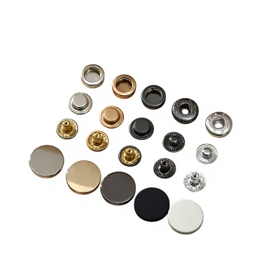 Classic Metal Flat Round Snap Buttons From China for Jackets Shirts Coats & Bags