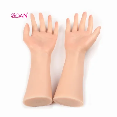 2021 BQAN Practice Deciniee Realistic Nail Art Practice Hand Training Silicone Nail Practice Hand for Nail Academy