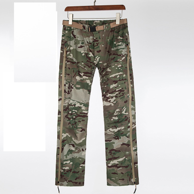 Casual Style Pants Waterproof 5000mm Multi-Pocket Waterproof Trousers Side Long Zipper Fly Camo Trousers