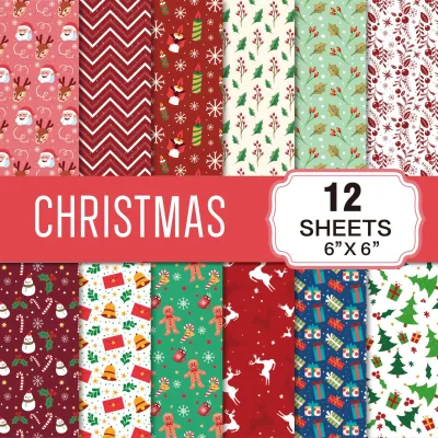 GF New Arrivals Merry Christmas Snowman Leaves Journal Collage Paper Scrapbook Christmas Material Paper Scrapbook Paper Pack
