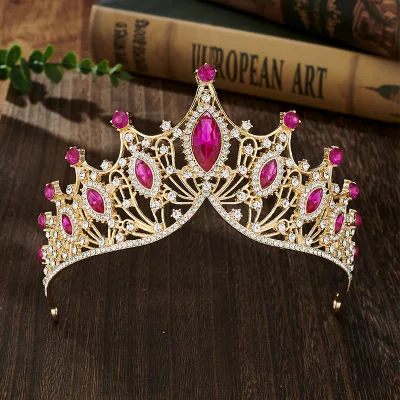 Bridal Hair Accessories,Retro Wedding Promotional Tiaras and Crowns Baroque Gold Pageant Crowns for Queens Party