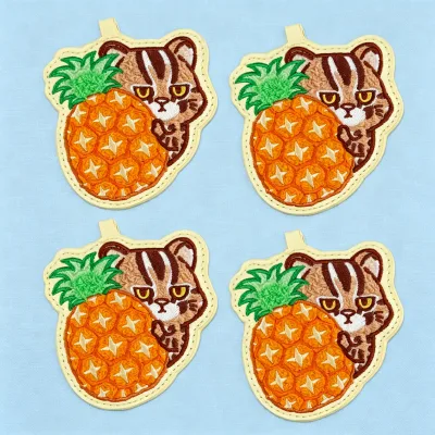 Designed Embroidered Keychain Promotional Gifts With Custom Shape and Woven Technique Leather Keychain
