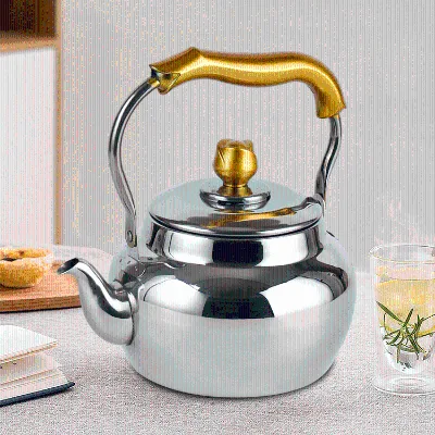 Vintage Luxury Restaurant Metal Turkish Gooseneck Teapot Kettle Stainless Steel Tea Pots With Infuser