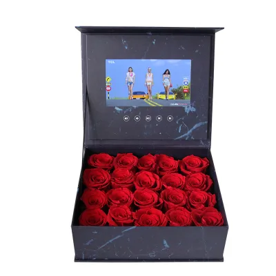 Nice Appearance Rechargeable Lithium Battery LCD Video Gift Box Memory Customized Size Pattern Handmade Paper Packaging for TV