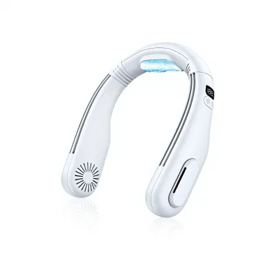 Customized Refrigeration Neck Fan Summer Portable Digital Display Quiet Two-Speed Brushless Motor Long Battery Life