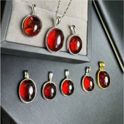 Luxury Jewelry Spiritual Product Wedding Gift Other Crystal Crafts Garnet Crystal Silver 925 Pendant for Women