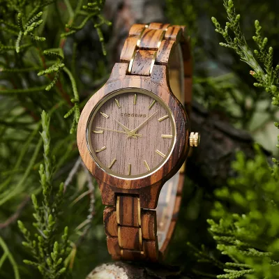 For Women's Wooden Watch Pointer Quartz Movement 3BAR Water Resistant Eco-Friendly Japanese Movement Personalized Engraved
