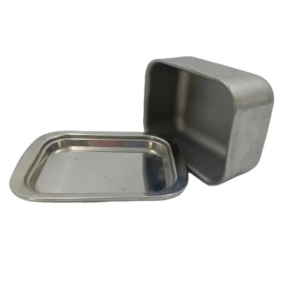 Hot Selling Double Butter Box Stainless Steel Butter Dish With Cover