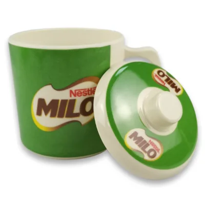 OEM Logo Promotional Drinkware Branded Melamine Handle Mug with Lid for Daily Beverages