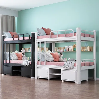 ODM OEM Modern Metal Iron Double Twin Bunk Beds for Boys and Girls with Storage Space School & Hotel Use